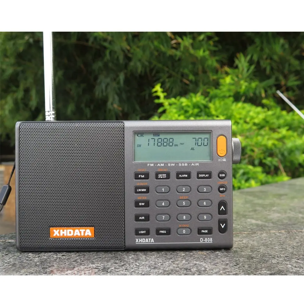 XHDATA D-808 Портативный цифровой радиоприемник FM стерео/SW/MW/LW SSB воздуха RDS мульти радиодиапазоне Динамик С ЖК-дисплей Дисплей будильник