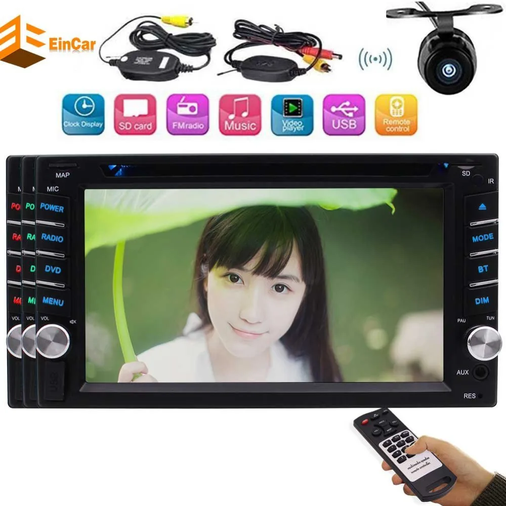 Автомагнитола Eincar 2din стерео 6 2 ''головное устройство Bluetooth FM AM приемник USB SD Aux