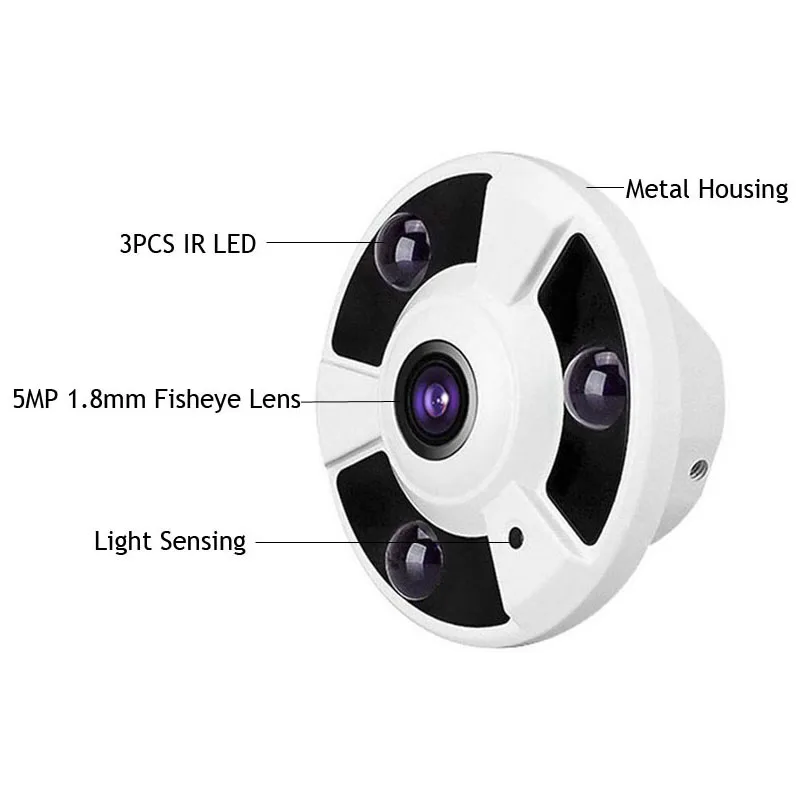 HD 1080P 2MP 4MP IP камера Onvif микрофон аудио пикап рыбий глаз 5MP 1 8 мм объектив ИК Ночное