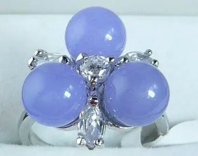 2 colors wholesale beautiful design 8mm 3 purple/green Natural JADE flower fashion ring(#7.8.9) | Украшения и аксессуары
