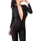 Женское нижнее белье, Облегающий комбинезон с длинными рукавами и двойной молнией