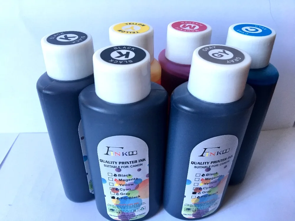 6x100 мл краситель чернила для Canon PIXMA MG6350 MG7150 iP8750 MG7550 принтер PGI-550 PGBK CLI-551 BK C M Y GY 6