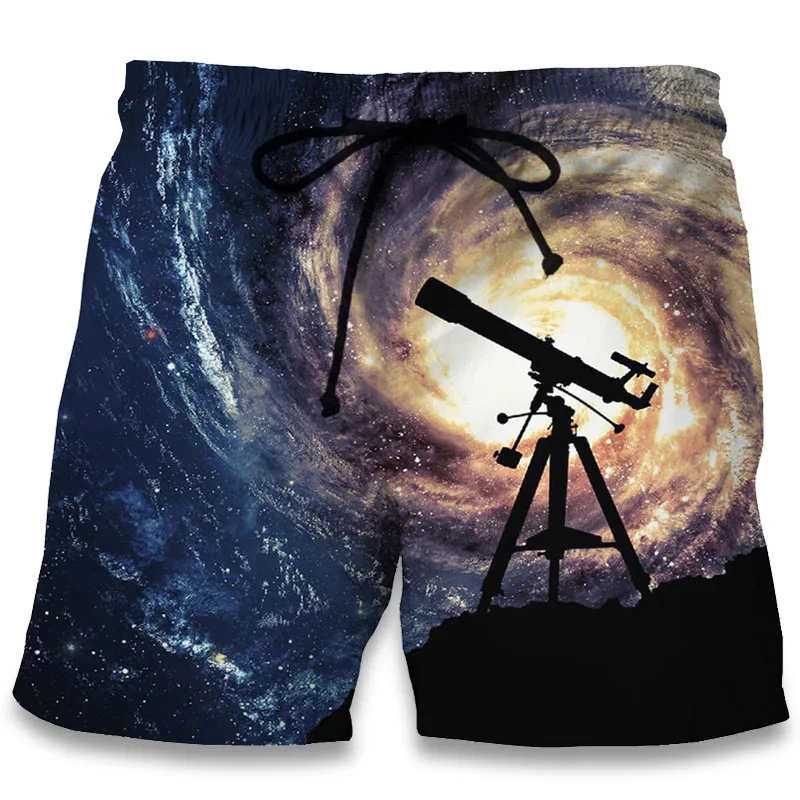 Шорты мужские пляжные с телескопическим принтом модные бодибилдинговые