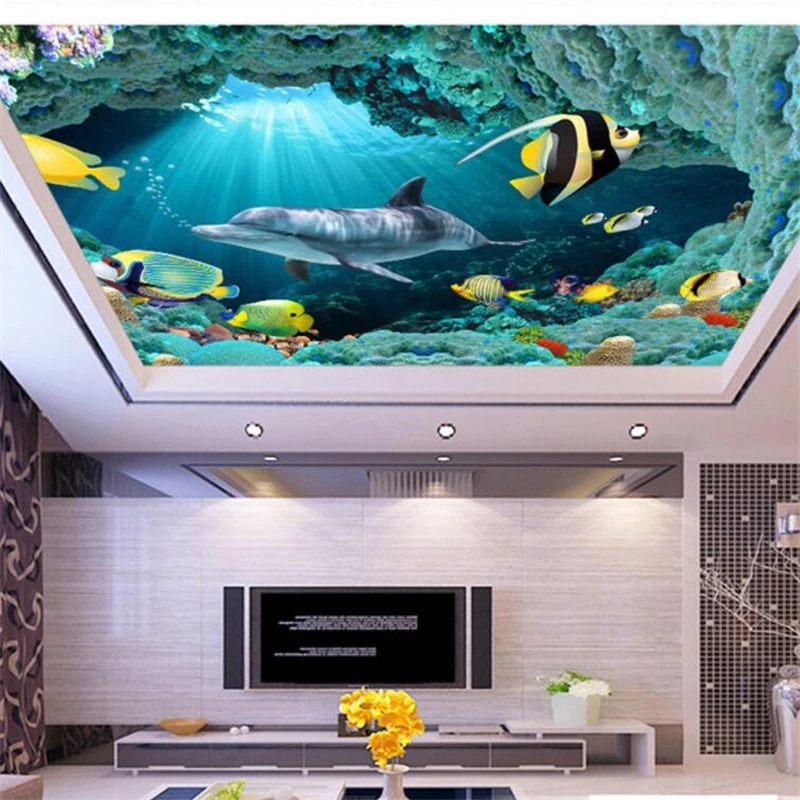 3D обои для фотосъемки wellyu с объемными изображениями под водой|photo wallpaper 3d|ceiling 3d