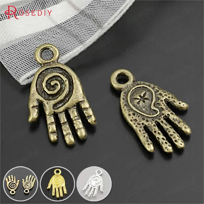 (28507)50PCS 19x11MM Antique Bronze Zinc Alloy Buddha Palm Hand Charms Pendants Diy Jewelry Findings Accessories Wholesale | Украшения и