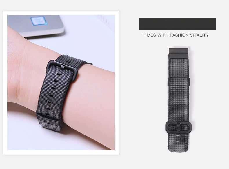 black Нейлон из нержавеющей стали Холст Ремешок Для Xiaomi huami Amazfit Bip BIT Lite Молодежные часы Смарт Браслет для samsung S4 браслет ремешок - Цвет: black