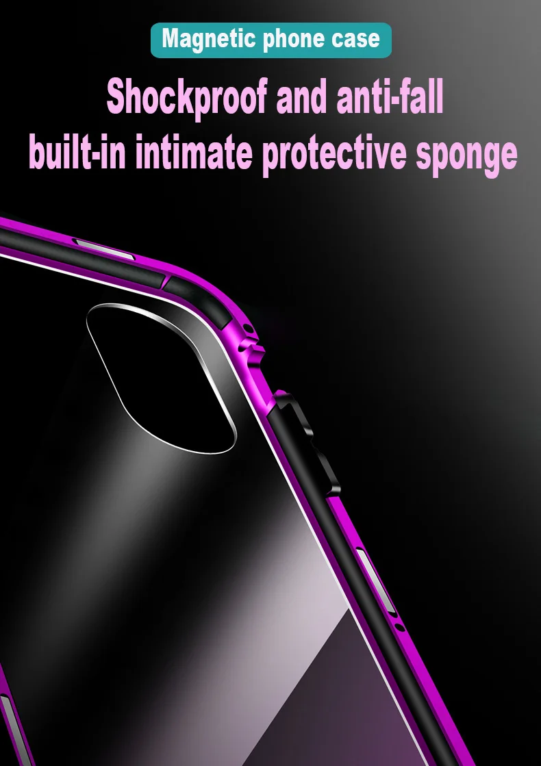 Двусторонний стеклянный Магнитный чехол для iPhone 11 Pro Max XS MAX XR XS 8 Plus 7 Plus X 10 9 Plus Магнитный откидной Чехол