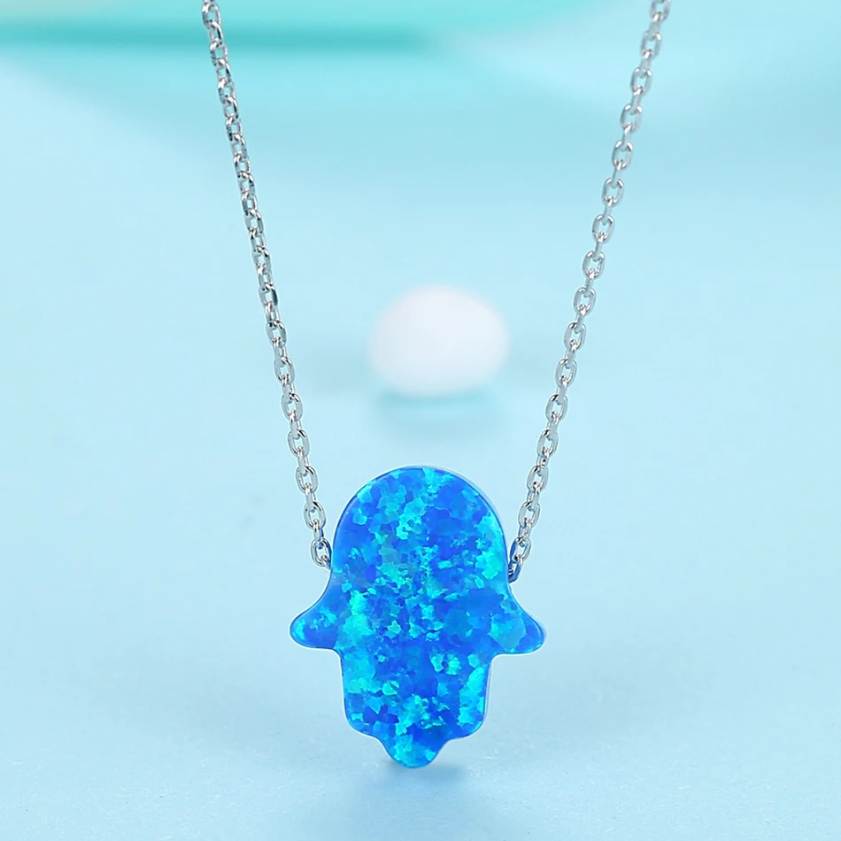 ELESHE Мода синий опал ожерелье для женщин ювелирные изделия в качестве подарка 925