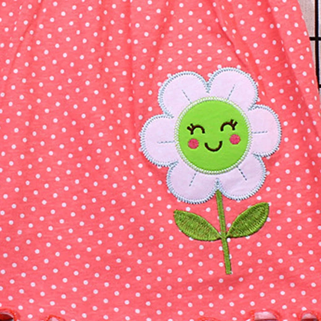 2019 Girl Baby Infant Cartoon Flower Children Dot Floral Tees Dress T-Shirt Vest fashion sukienki dziewczynka | Детская одежда и