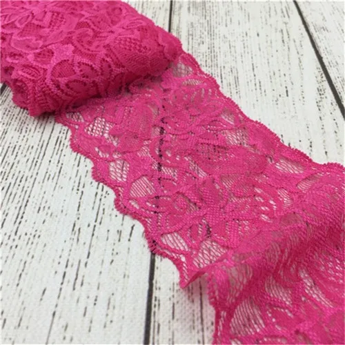 2Yards 8cm width 23colors Elastic Lace Fabric DIY Crafts Sewing Suppies Decoration Accessories For Garments Elastic Lace Trim - Цвет: Светло-зеленый
