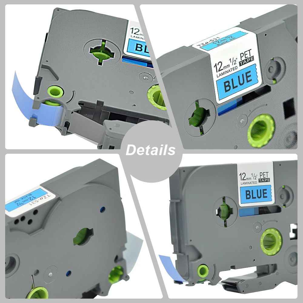 Орисон 12 мм синий TZE531 TZ531 для Brother P Touch Label Printer ленты TZE 531 TZ TZe ламинированная