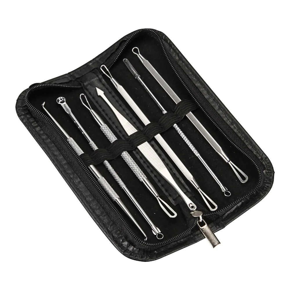 7PCS Tools Acne Blackhead Comedone Removal Loop Double Ended Extractor With Case | Красота и здоровье