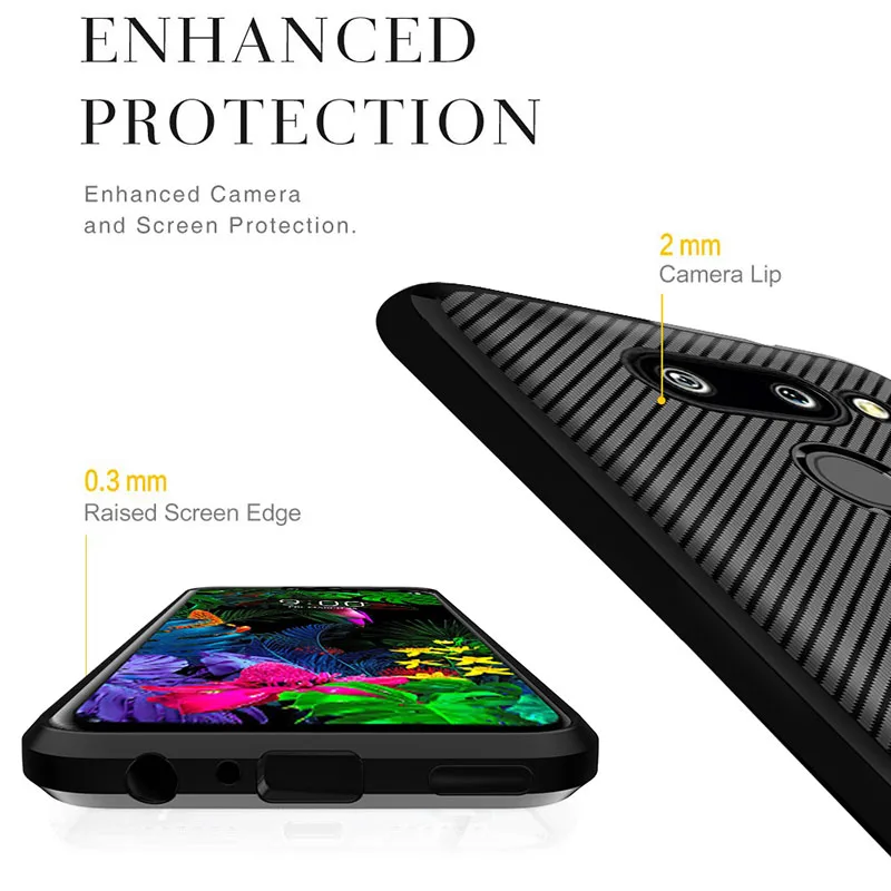 for LG G8 V50 K40 K50 Q60 ThinQ Case Soft Silicon Back Cover Carbon Fiber TPU Shockproof For K12 Plus Stylo 5 Phone Cases |