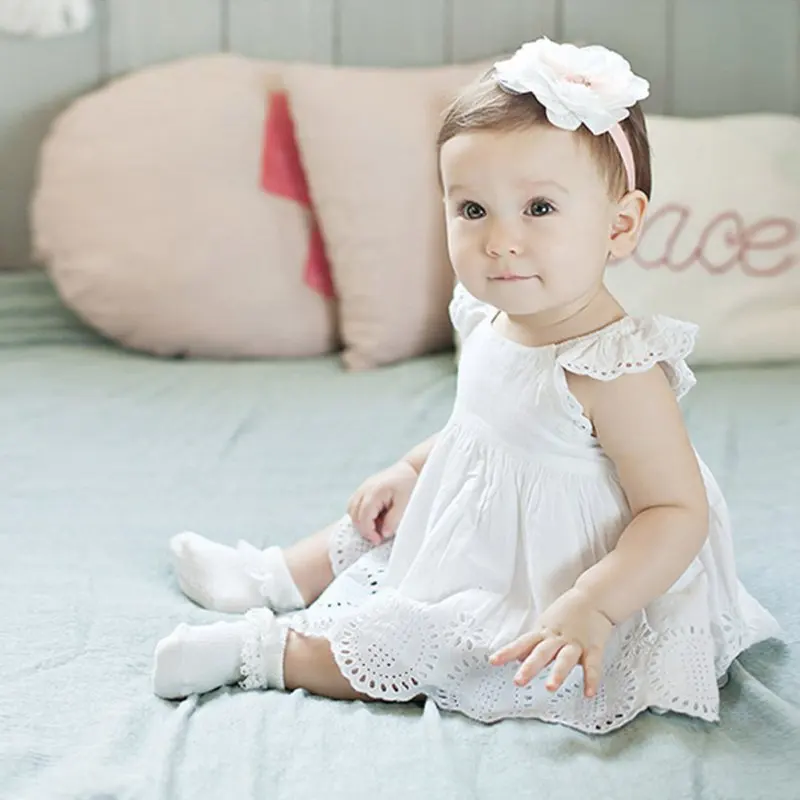 Зимние детские носки для маленьких девочек белые розовые хлопковые кружевные с