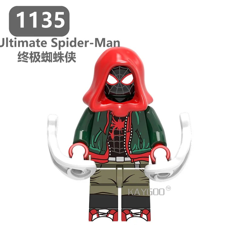 Конструктор Marvel Avengers Spiderman Miles Green Goblin Ultimate Kingpin Noir gwinom Legoings SingleSale детские