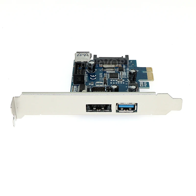 2x USB3.0 Power eSATA PCIe карта 9pin USB PCI-e адаптер преобразователь карты с разъемом питания SATA