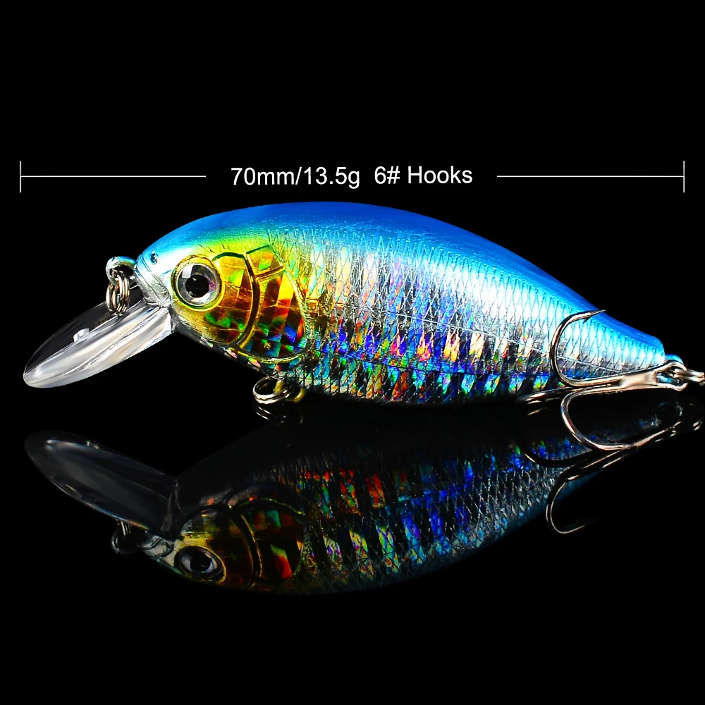 FLYBASS 1 шт. рыболовные снасти Crank bassbait 5 цветов рыболовная приманка пластиковая