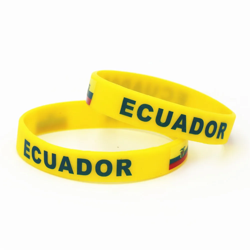 

1PC Ecuador Flag Silicone Wristband Football Soccer Team Fans Sport Elastic Rubber Bracelet Bangles 2018 Armband SH232