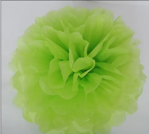 Apple Green Искусственные цветы помпон из бумаги цветы шар Свадьба День рождения декоративная ткань бумажные помпоны бумажные цветы - Цвет: Apple Green