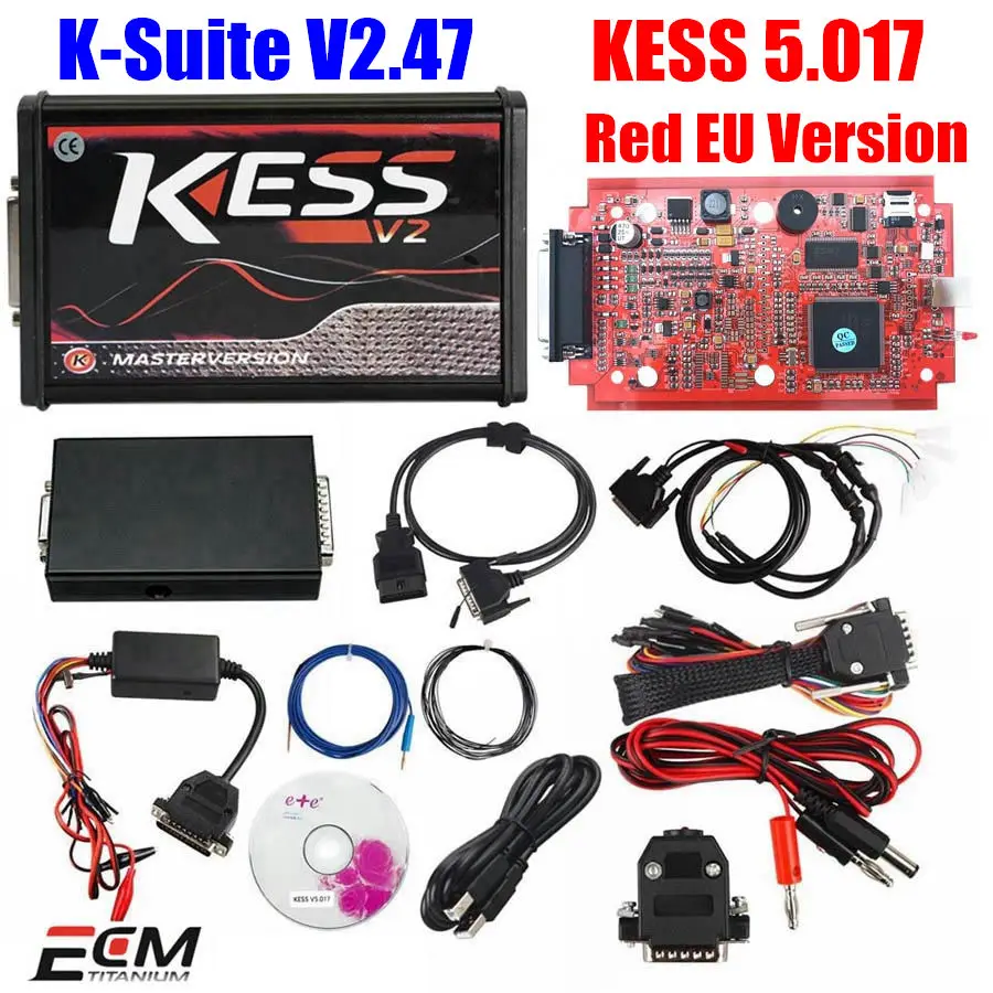 KESS Full Самый KTAG V7.020 V2.25 4LED Красный PCB Версия ЕС KESS V5.017 SW2.47 онлайн версия No Tokens Limited KESS 5,017 KTAG 7,020 - Цвет: KESS Full