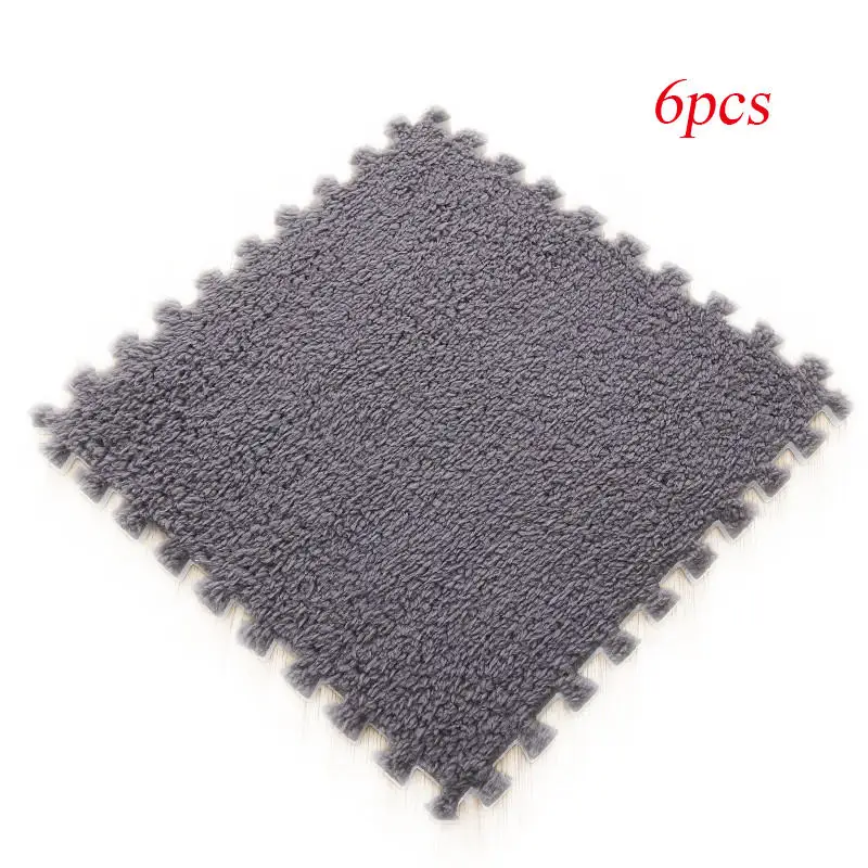 Grey 6pcs 6 шт., мягкий ковёр для гостиной, спальни, детей, детей, волшебный лоскутный коврик для малышей 30*30 см - Цвет: Grey 6pcs