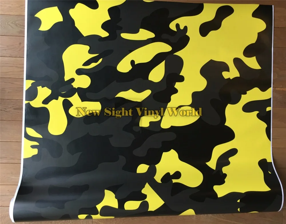 

Elite Yellow Camouflage Vinyl Wrapping Film Car Graphic Bubble Free For JEEP SUV TRUCK Size:1.50*30m