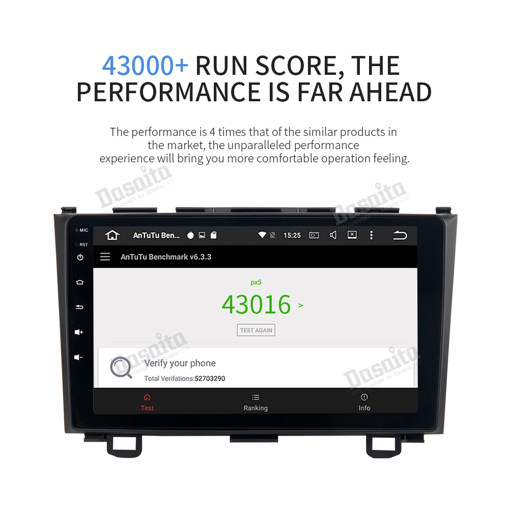 Dasaita " Android 9,0 Автомобильный gps радио плеер для Honda CRV 2006-2011 с восьмиядерным 4 Гб+ 32 ГБ авто стерео Мультимедиа Видео DAB
