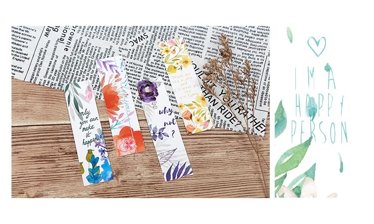 30 шт. стихотворение и цветок Bookmarks для книг бумажная страница маркер Памятка карта Канцтовары офисный школьный принадлежности сепаратор де либрос A6476