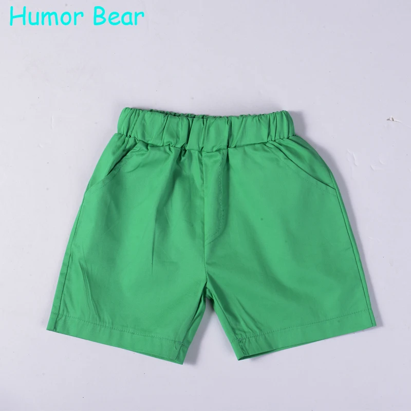 Humor Bear/новейший Летний дизайнерский комплект одежды для маленьких мальчиков, рубашка в клетку, топ+ короткие штаны, костюм, комплекты для маленьких мальчиков