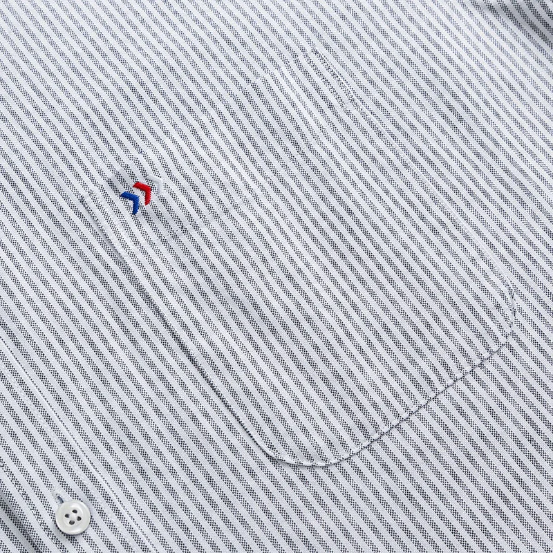 Мужская рубашка в полоску Повседневная приталенная из 100% хлопка с длинным