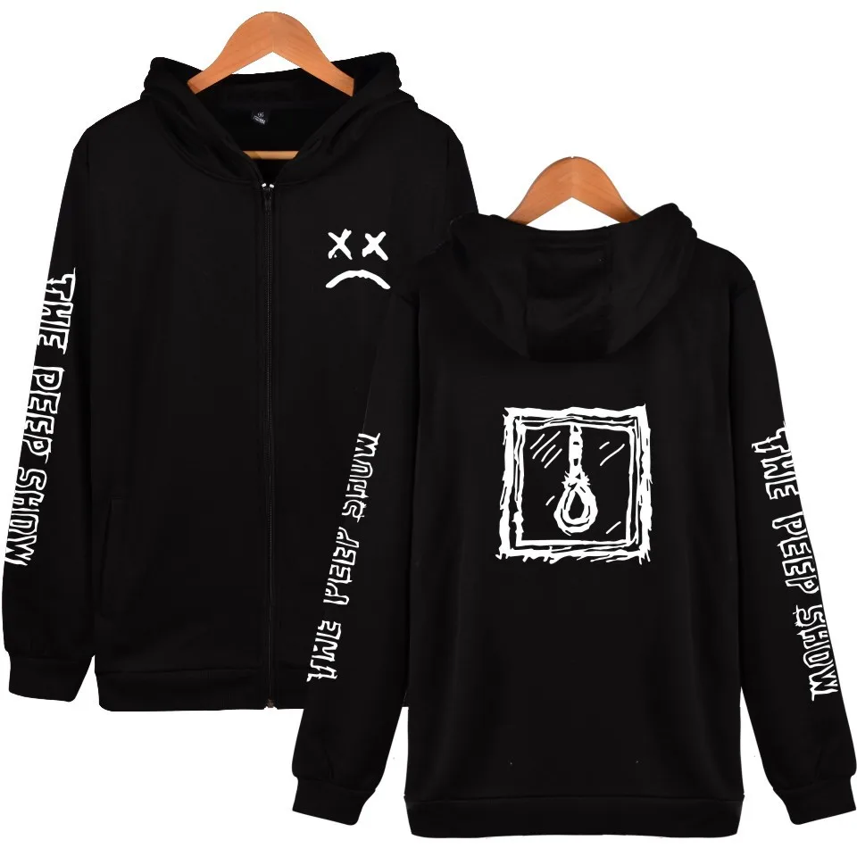 Lil мужские толстовки с открытым носком на молнии удобные Homme принтом Harajuku новый