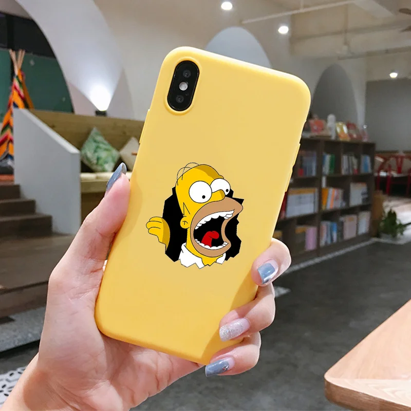 Чехол для телефона Homer J. Simpson silico TPU чехол для iPhone 5 5S SE 6 6s 7 8 PLUS X XR XS MAX fashion Bart Simpson phone shell coque