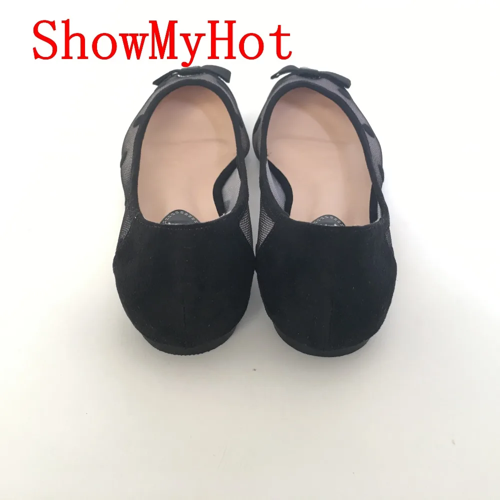 ShowMyHot/Модная женская обувь в горошек с кружевом; женская однотонная дышащая обувь на плоской подошве; повседневная обувь черного цвета с острым носком без застежки