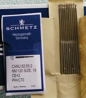 Оригинальная швейная игла для вышивки шенилла Schmetz CANU: 52:53 2 CEX3 PHxC70 Nm:120 Размер: 19