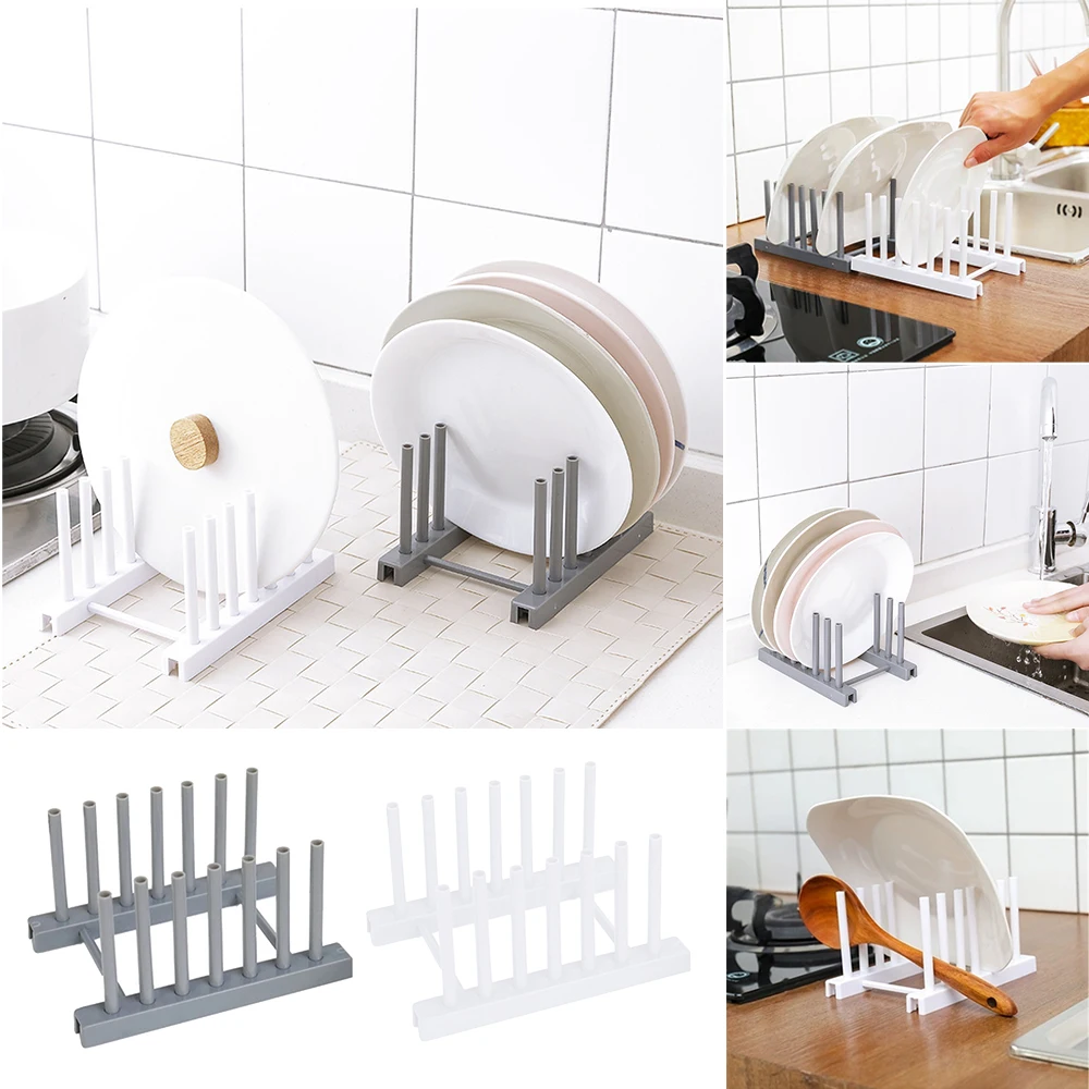 Пластиковый стеллаж для посуды хранения кухонных принадлежностей держатель