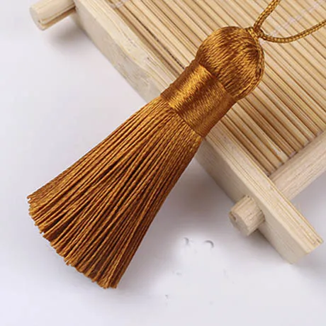 Light Brown 10 шт. 5 см короткая кисточка 23 Цвета Сати кисточки хлопок кулон с шелковыми нитями для Diy ювелирных изделий изготовление ручной работы поставщик - Цвет: Light Brown