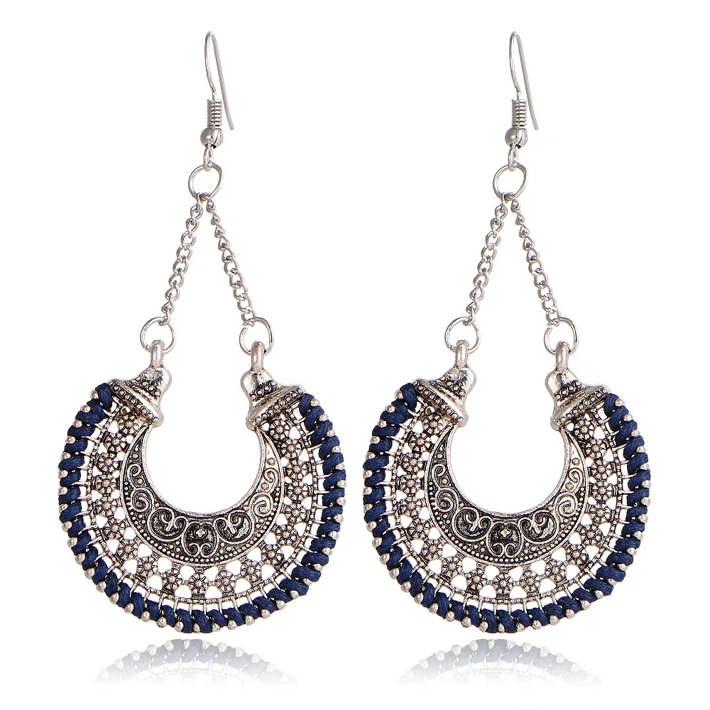 Талисманы чешские мотаться серьги падения для Для женщин длинные черный Красный