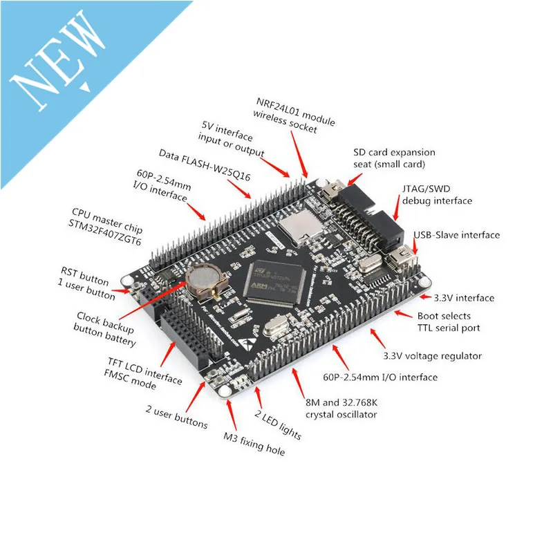 STM32F407ZGT6 STM32 ARM Cortex M4 макетная плата STM32F4 основная плата Cortex-M4