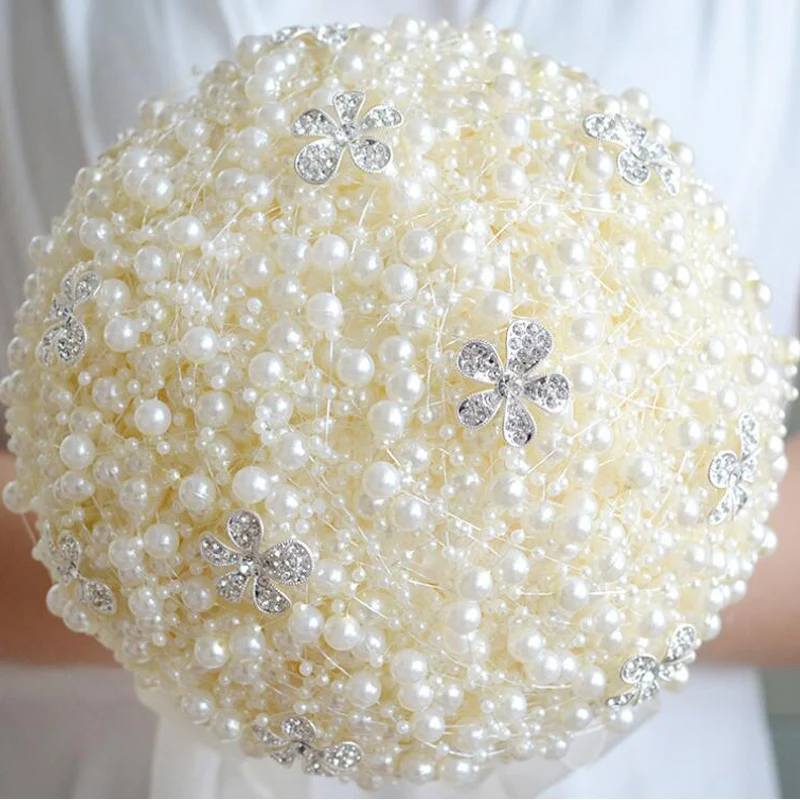 100% элегантный жемчуг ручной работы в стиле пэчворк Свадебный Декоративный букет
