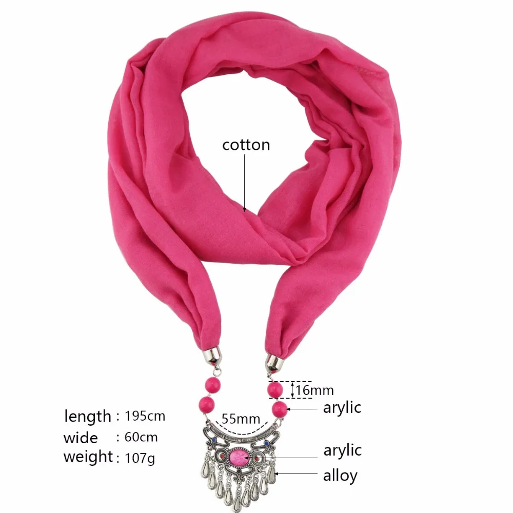 Dilili чешские шарф шейный платок кулон Этническая Бусины Длинные Заявление