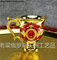 z46 40 russia wine wine liquor color tin alloy handle cup red beads luxury phnom penh