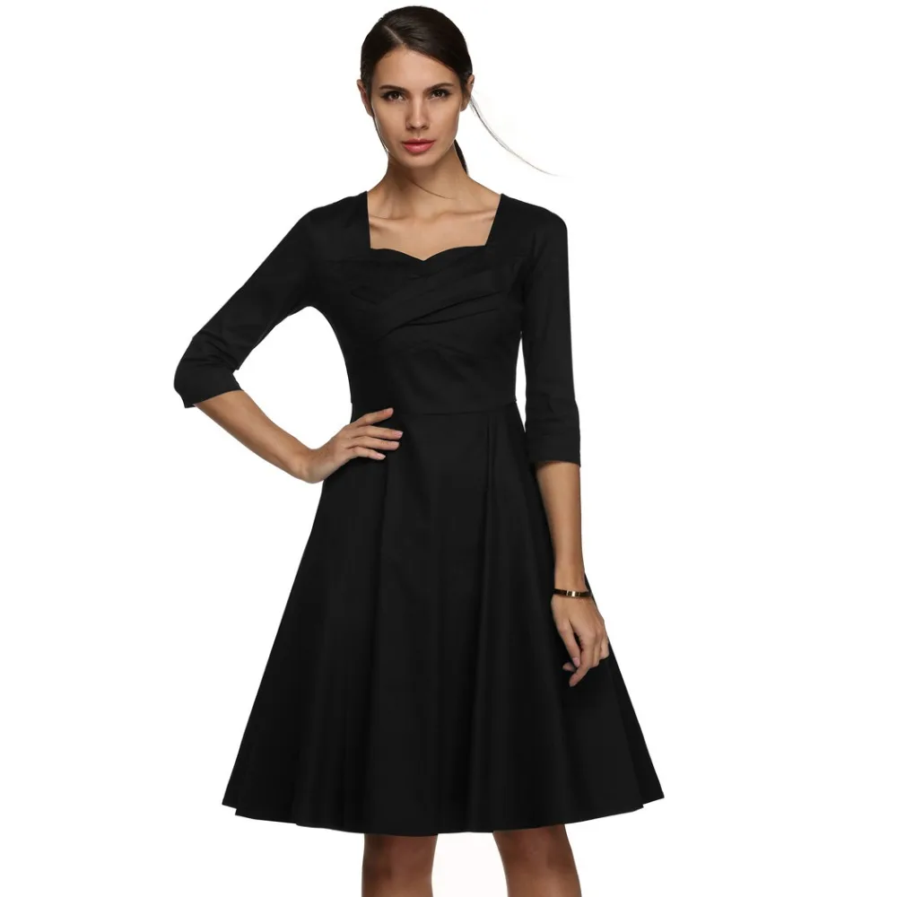 Женское платье с рукавом 3/4 ACEVOG элегантное винтажное рокабилли и цветочным