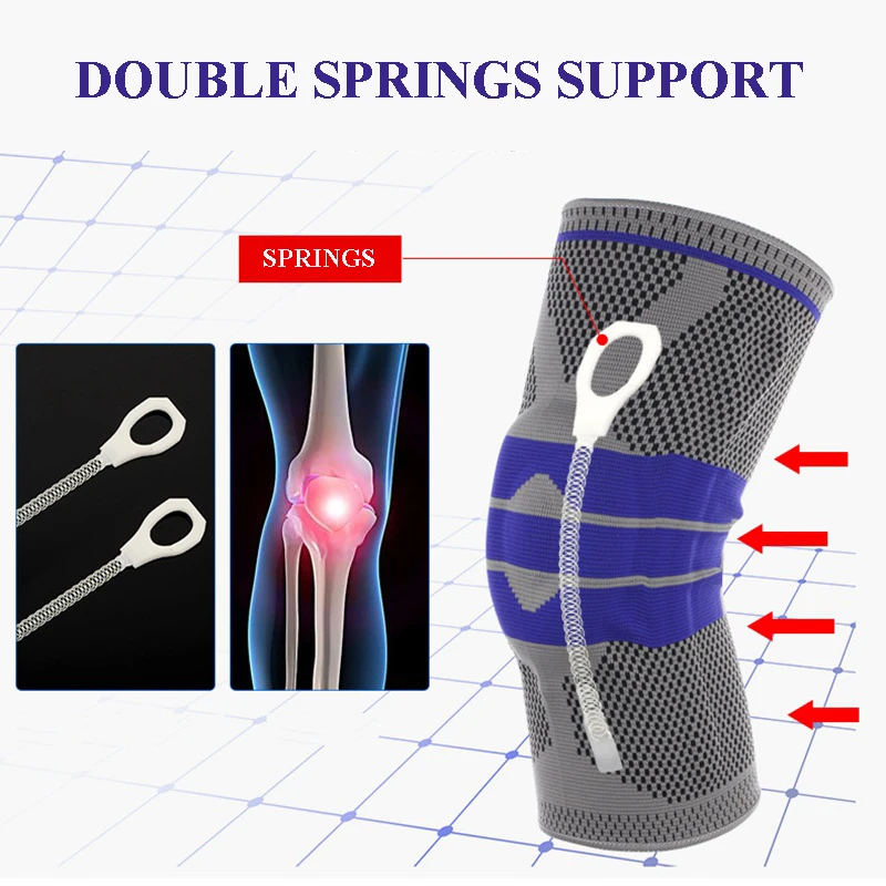 Rayseeda Sports Safety Knee Pads With Silicon Rubber Double Spring Support Protector For Cycling Basketball Football | Спорт и