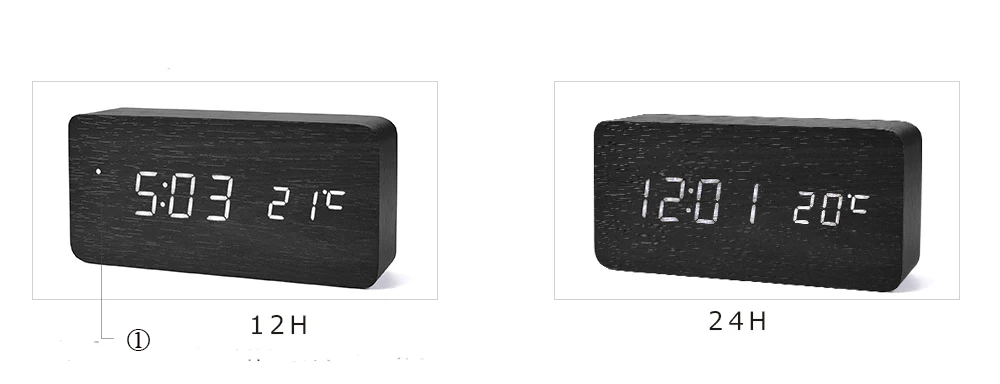 Suncree Деревянный цифровой светодиодный Будильник reloj despertador контроль звука температура электронный стол настольные часы