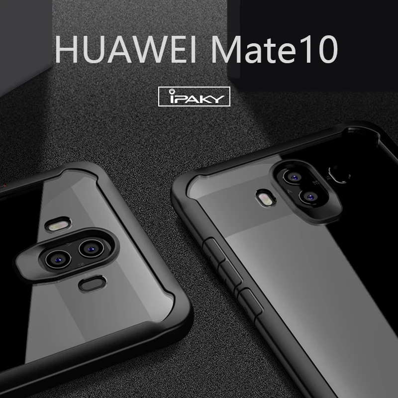 Для huawei mate 10 Чехол IPAKY mate 20 Pro Lite силиконовый акриловый Гибридный противоударный Прозрачный чехол для huawei mate 10 Pro Чехол