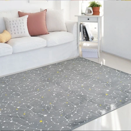 Carpet1 Ночное небо звезды печатные ковры Nordic Серый Белый ковры для Гостиная диван Чай тумбочка Спальня Нескользящие коврики - Цвет: Carpet1