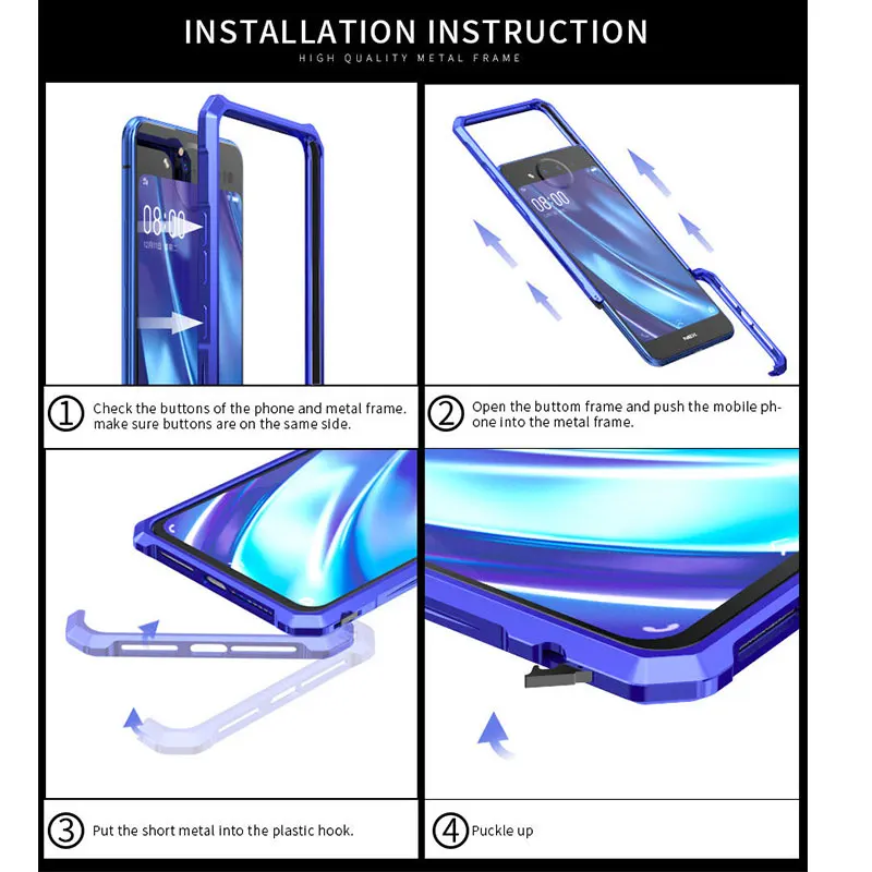 2019 Роскошный Металлический футляр для бампера Vivo Nex Dual display Smarthone Hippo Пряжка 2 Coque