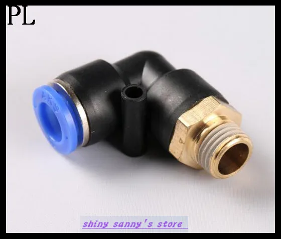 

30Pcs/Lot PL6-M5 6mm to M5" Pneumatic Connectors Elbow Fitting BSPT Brand New