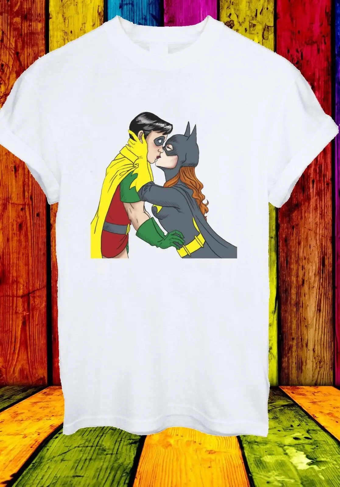 Batwoman Robin Kiss Justice League сексуальная женская футболка с Бэтменом подарки Прямая
