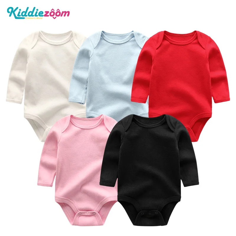 2018 Baby Girl Clothes 5pcs Clothing Sets Cotton Long Sheeve Newborn Boy Rompers Summer 0-12M Pajamas Roupa de bebe | Детская одежда и